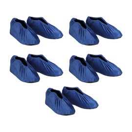 PATIKIL Reusable Shoe Covers, 5 Pair Washable Thickened Boot Shoe Covers Non-Slip Shoe Protectors Covers for Household Office Laboratory, Sapphire