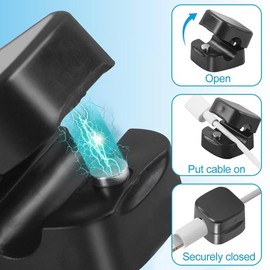 WOLMIK 12 Pcs Magnetic Cable Holder, Under Desk Cable Clips Management, Magnetic Cord Organizer, Hide Phone Charging Cable Keeper, Cord Holder for Home Office Desk Phone Car Wall(Black)