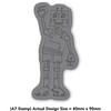 'Waving Robot' Rubber Stamp - Unmounted Design for Crafting &