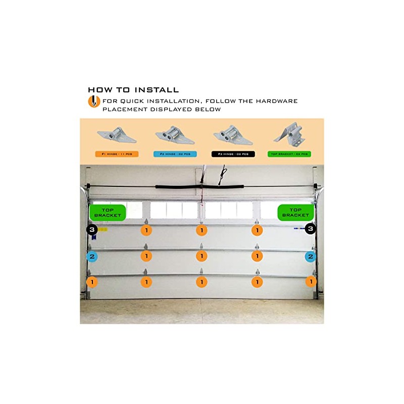 HardwareXsupply Garage Door Hinge Heavy Duty 14 Gauge Wide Body
