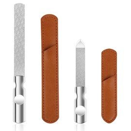 2pcs Stainless Steel Nail Files, Double Sided Metal Nail Files Reusable Manicure Filer for Natural Nails Manicure Tools for Men Women Home Salon Travel
