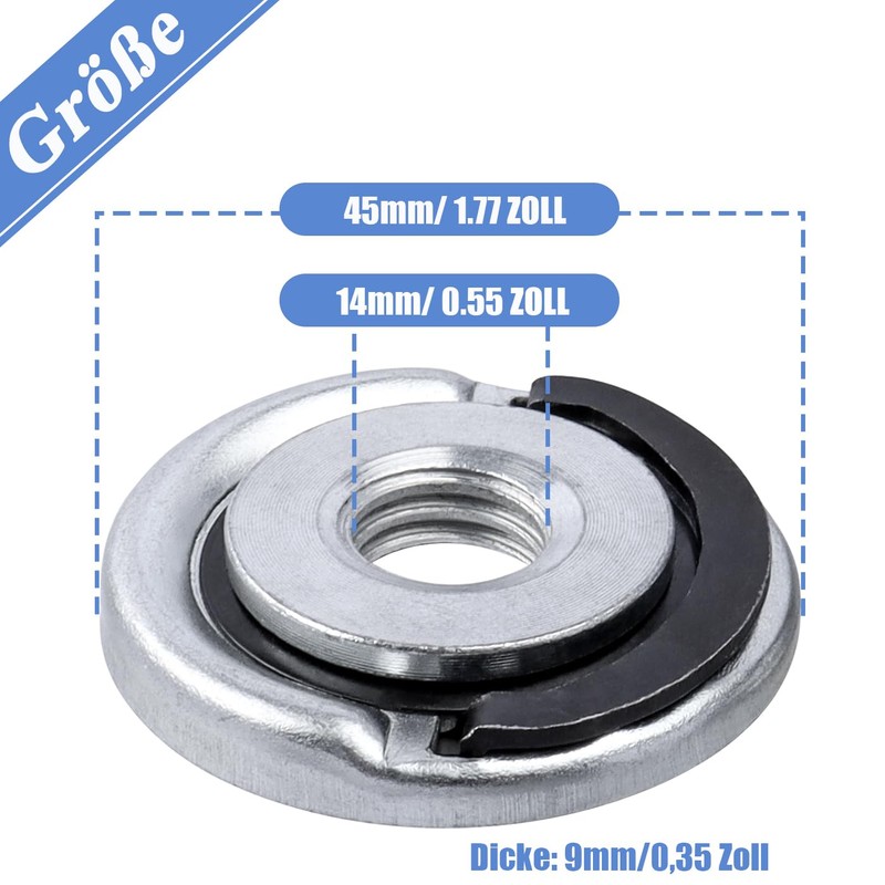 Mesee Pack of 2 M14 Quick Release Nuts, Nuts Angle