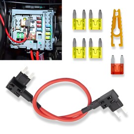 getfay 1 PC Car Fuel Pump Relay Bypass Cable Kit, Standard Fuse Adapter, 14 AWG Wire/20 Amp TIPM Bypass Cable and Puller, Compatible with 2007-2016 Dodge Jeep Chrysler Volkswagen (Multicolored)