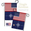NATO US Friendship Garden Flag Set Wall Holder Association Organization