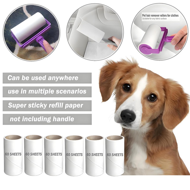 360 Sheets Lint Roller Refills - Pack of 6 Replacement