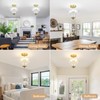 Rainzepher Vintage Gold Semi Flush Mount Light with Floral Class