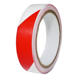 GGR Supplies SST-618C Red & White Hazard Warning Safety Stripe Tape: 1" in. Wide x 18 yds.