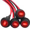 mankk 4PCS Waterproof Rocker Switch 12V Round Toggle Switch SPST