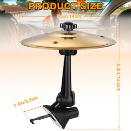 Facmogu Car Cymbal Air Vent, Mini Drum Crash Cymbal For Car Vent, Crisp Metallic Sound Make Music Lover Driving More Fun, Compact Car Accessory for Most Vehicles, Easy Installation and Rugged - Gold