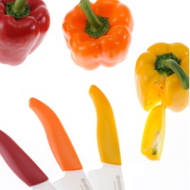 Kyocera Advanced Ceramic Revolution Series 4.5-inch Utility Knife, Red Handle, White Blade