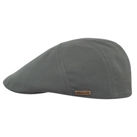 Sterkowski Ivy Five Peaked Cap | 100% Combed Cotton Flat Cap for Men and Women | Lightweight Hand Stitched Classic Flat Cap, graphite grey