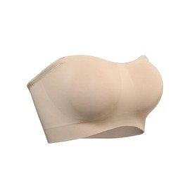 HACI Strapless Bra No Underwire Padded Wireless Supportive Multi-Way Bandeau Bra Tube Top Bra for Women(Beige,S), Small