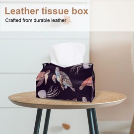 2 Pack Tissue Box Cover Holder, Sunset Field Poppy Sun Rectangle Leather Tissue Case, Decorative Organizer for Tabletop, Bathroom, Car, Office