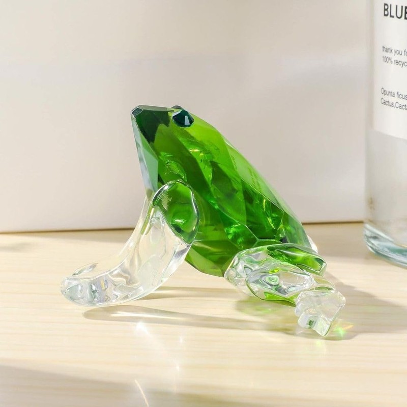 gifthub Crystal Frog Glass Art Statue Crystal Frog Decoration Series