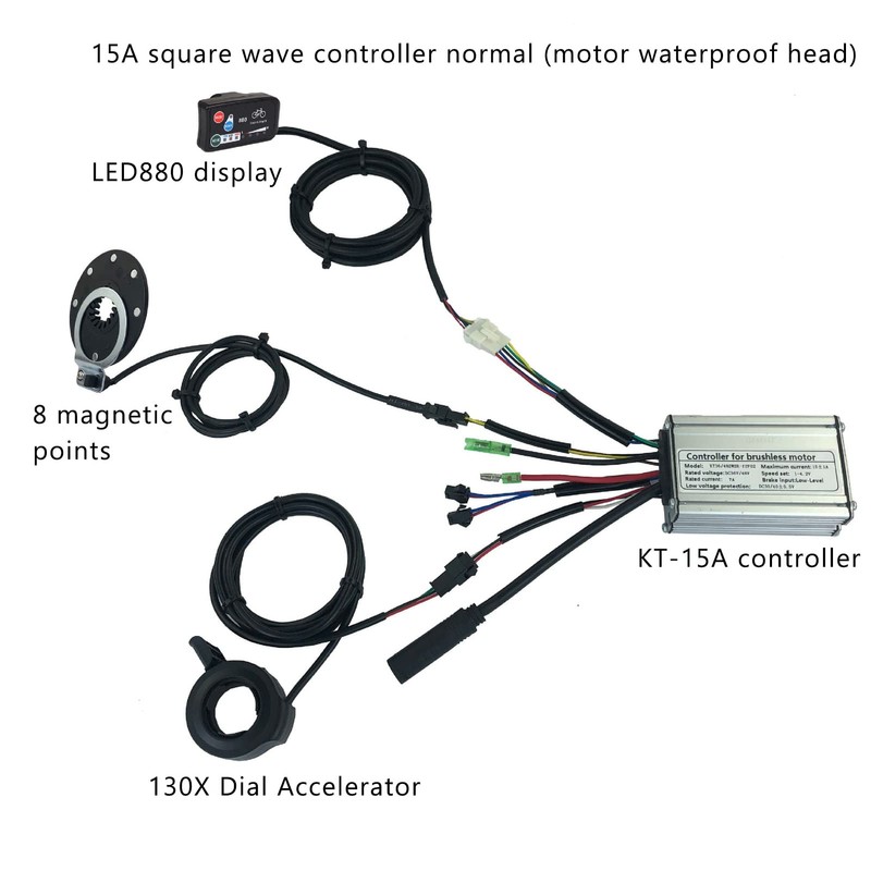 BuyWeek Electric Bicycle Brushless Motor Controller Kit, 36V 48V 15A