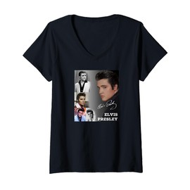 Womens Elvis Presley_005 V-Neck T-Shirt