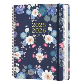 Agenda 2025-2026 - Weekly & Monthly Academic Planner Book, July 2025 - June 2026, Hard Cover Calendar with Tabs, Notes Pages, Inner Pocket, A5 (6.3" x 8.4")