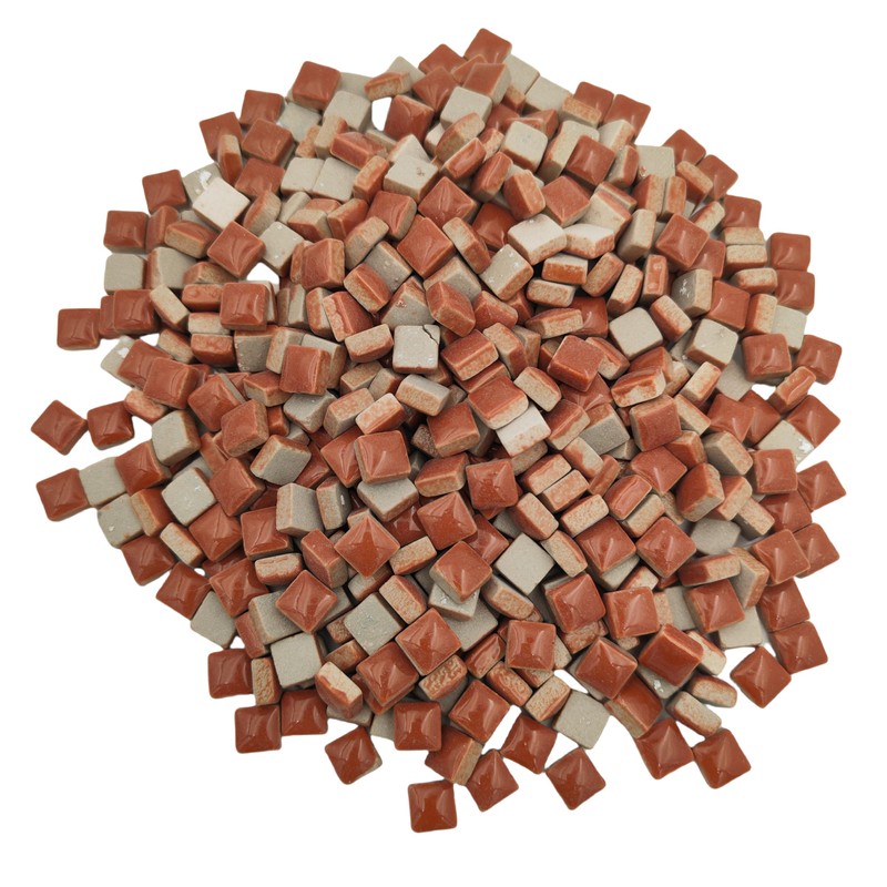 500PCS / 1.1LB Square Ceramic Mosaic Tiles, 0.4 x 0.4