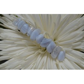 Blue Lace Agate Stone French Barrette Hair Clip