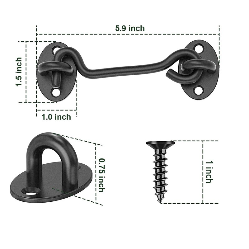 Barn Door Lock, 2 Pack 4” Barn Door Latch, Heavy