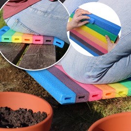 com-four® 2 x Knee Cushion - Comfortable Foam Knee Mat - Stadium Seat Cushion - Soft Knee Pads Gardening - Portable Knee Protection Mat - Water-Resistant, Insulating (Rainbow)