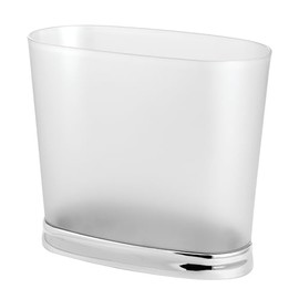 iDesign Gina Oval Wastecan Multi Organizer, Frost/Brushed Nickel