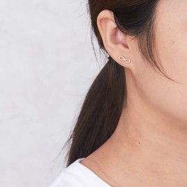 Philip Jones Rose Gold Plated Infinity Stud Earrings