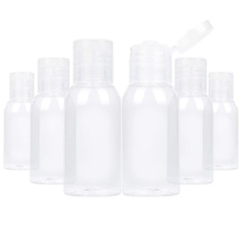 TrendBox 6 Pack Plastic Empty Bottles with Flip Cap for Shampoo, Lotions, Liquid Body Soap, Cream (1 oz / 30 ml)