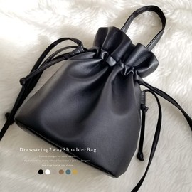 Giselle Women's Shoulder Bag, Drawstring Bag, 2-Way Mini Bag, Crossbody Bag, Handbag, Drawstring Bag, Blue Green/Blue-Green