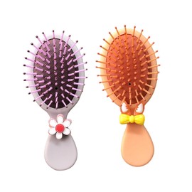 Beavorty 2pcs Boys and Girls Massage Hair Combs Portable Wet Dry Cushion Brushes for Easy Detangling Soft Scalp Massage Flower