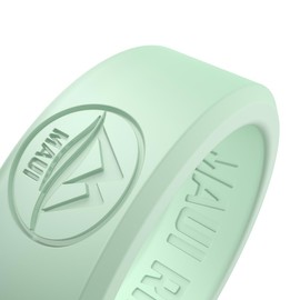 M MAUI RINGS Silicone Wedding Ring for Men SOLID STYLE Engagement Rings Silicone Wedding Band for Men Mens Ring Men Wedding Band SAFE ring for Athletes Sport Gym (GLOW in the Dark, 10)