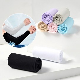 Lettering High Elasticity UV Protection Cooling Arm Sleeves Sunshade Gray 12ea