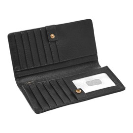 Fossil Ladies Wallet - Liza Eco Leather Slim Bifold SL7891G001 - 6.75" L x 1" W x 3.75" H, black