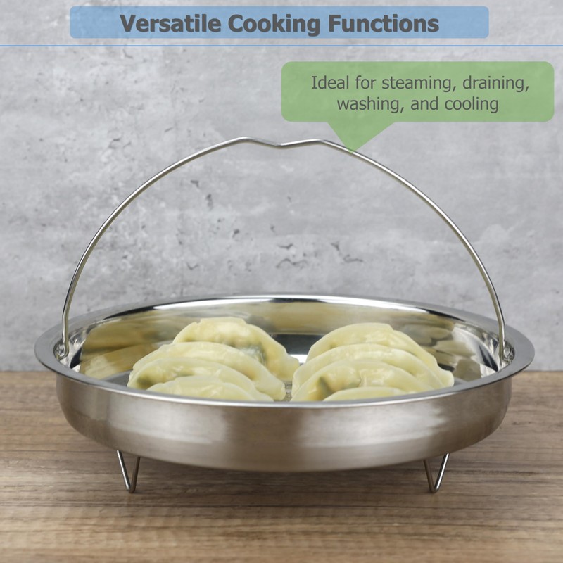 EIKS Stainless Steel Mesh Steamer Basket with Easy Lift Handle