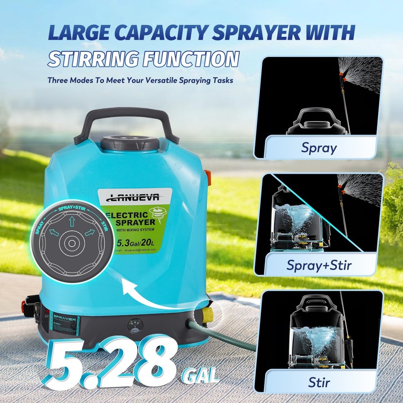 LANUEVA 5.28 Gal/20L Battery Powered Sprayer with Mixing System, 78-101