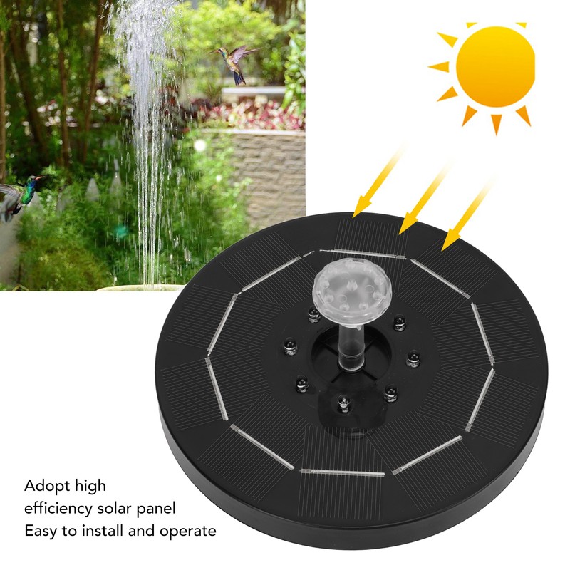 Solar Fountain LED Colorful Lighting Solar Powered Floating Bird Bath