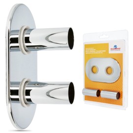 Heating Pipe Cover Set 20 mm Chrome Brass Cover Rosette Double Rosette & 2 Pipe Cover Pipes Pipe Collar Radiator Pipe Cover for Heating Pipes Radiator Cover