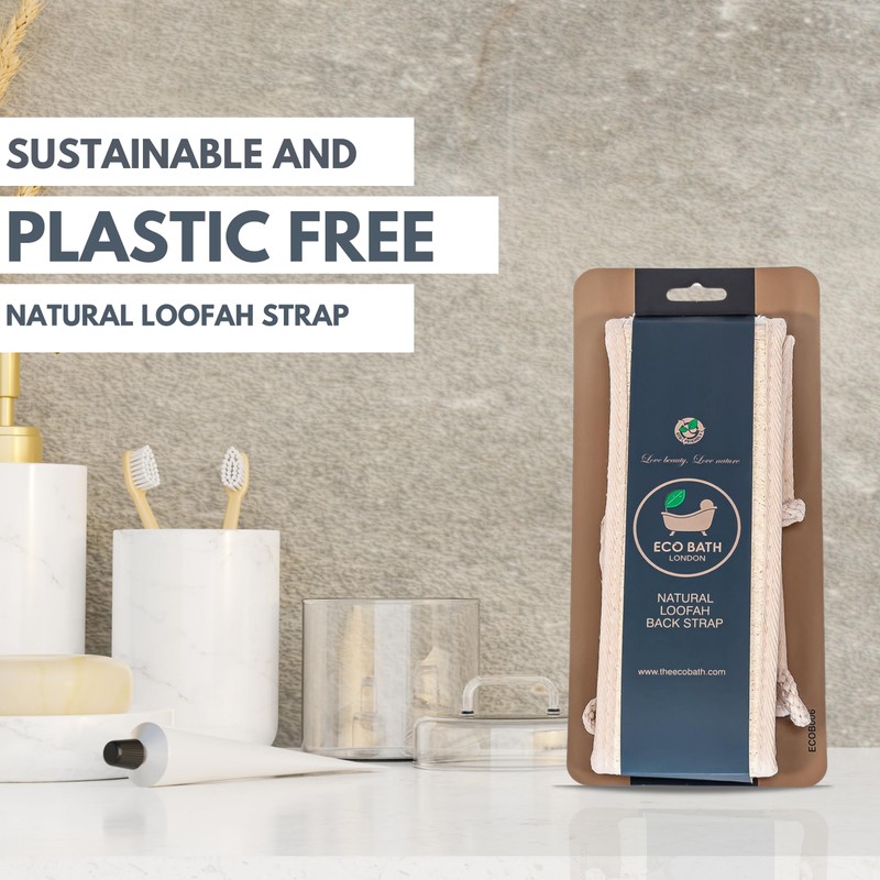 Eco Bath London Natural Loofah Strap - Premium Back Scrubber