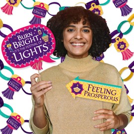 Big Dot of Happiness Happy Diwali - Banner and Photo Booth Decorations - Festival of Lights Party Supplies Kit - Doterrific Bundle
