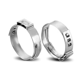 Pack of 50 28.4-31.6mm Single Ear Hose Clamps, MISPIRE 304 Stainless Steel Crimp Hose Clamps for Securing Pipe Hose, Automotive, Home Appliance