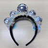 CAKURE Light Up Disco Ball Headband Silver Led 70s Hair