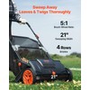 VEVOR Push Lawn Sweeper, 21inch Leaf & Grass Collector, Heavy