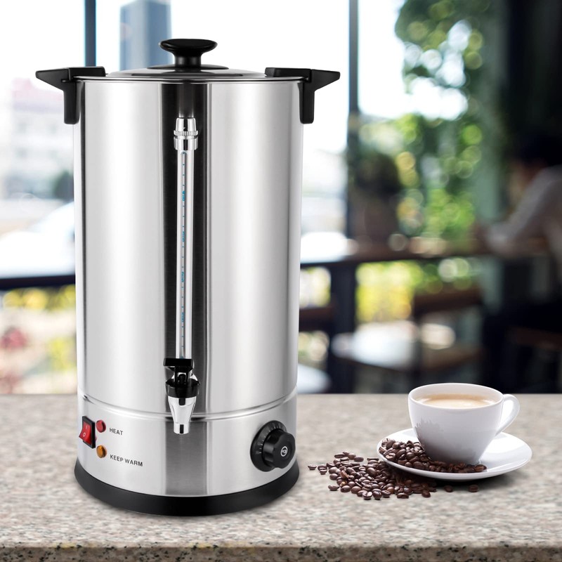 DYNAMI Commercial Coffee Urn,1400W 15L/3.96gal Stainless Steel Percolate Coffee Maker