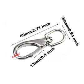 BuxiuGK 2Pcs Trigger Clips Clasp Stainless Steel Heavy Duty 360°Swivel Trigger Clips Hook Trigger Clips Clasp for Pet Buckle Keyring Carabiner