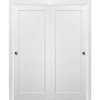SARTODOORS Sliding Closet Bypass Doors | Quadro 4115 White Silk