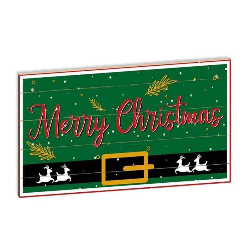 Second Ave Merry Christmas Elf Costume Xmas Wooden Hanging Decoration