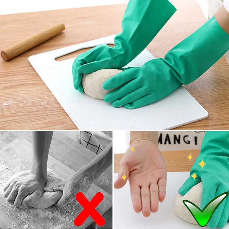 Healifty Oil Resistant Rubber Gloves Housework Dishwashing Gloves Waterproof Gloves