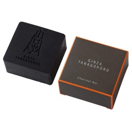GINZA TANAGOKORO Charcoal Bar, Charcoal Soap, 5.7 oz (160 g) (Refreshing, Washable, Charcoal Power, Stain Absorption/Moisturizing), Pores, Sebum, Dirt, Odor Care, Sticky, Neat, Additive-free, Made in