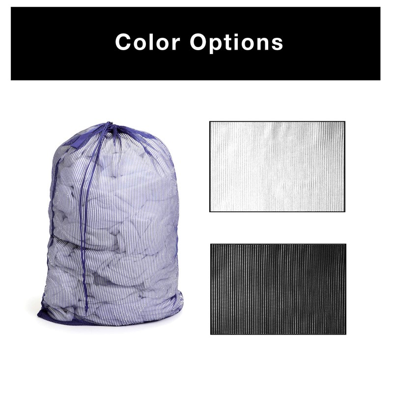 Smart Design Mesh Laundry Bag w/ Handle & Push Lock