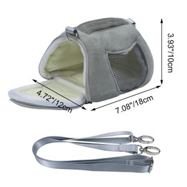 Litewood Pet Portable Carrier Bags Outgoing Breathable Handbag with Adjustable Single Shoulder Strap Travel Pouch Warm Nest Accessories for Sugar Glider Hamster Squirrel Small Animals (Grey)